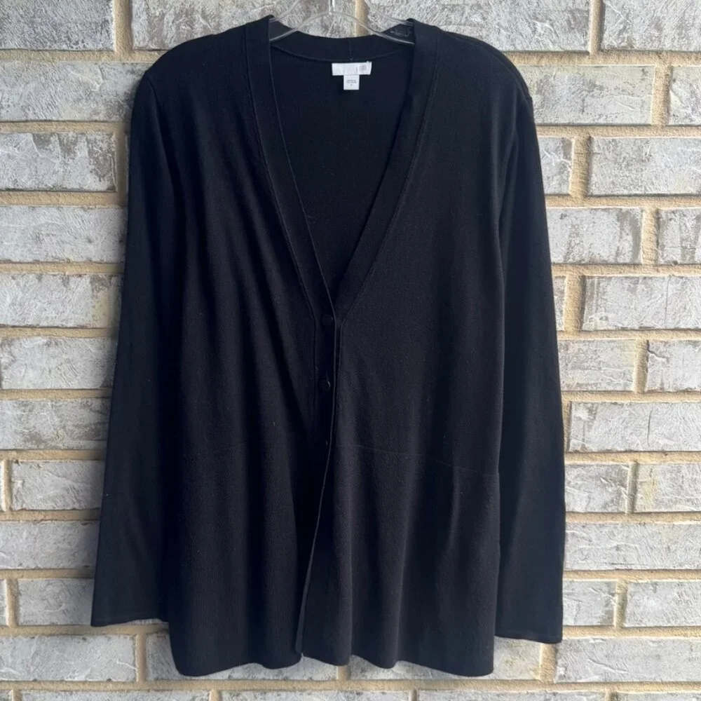 J. Jill Long Sleeve V-Neck Cotton Blend 3 Button Up Cardigan Sweater Size S